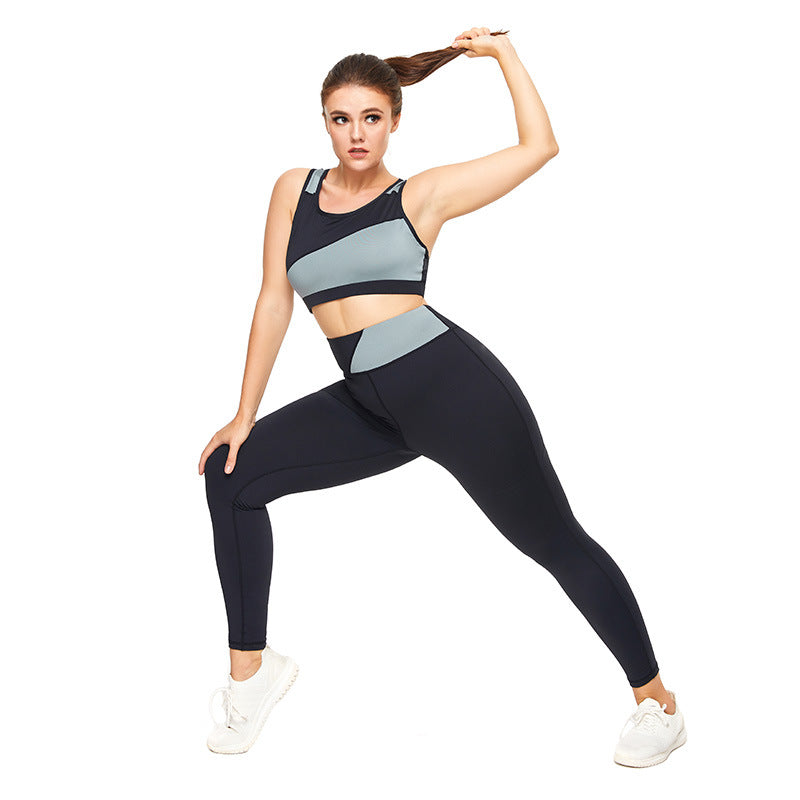 2pc - Women's Plus Size - Sports Fitness Yoga Set - Yoga Pants + Yoga Bra Ti Amo I love you