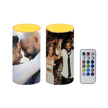 Load image into Gallery viewer, 2pc - Your Custom - Personalized Flameless Pillar Candles with Remote Candle-shaped lamps [No Battery] Ti Amo I love you
