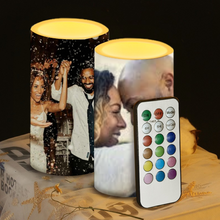 Load image into Gallery viewer, 2pc - Your Custom - Personalized Flameless Pillar Candles with Remote Candle-shaped lamps [No Battery] Ti Amo I love you
