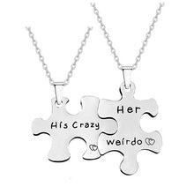 Load image into Gallery viewer, 2pc set - Stainless Steel Jigsaw Puzzle Necklaces Ti Amo I love you
