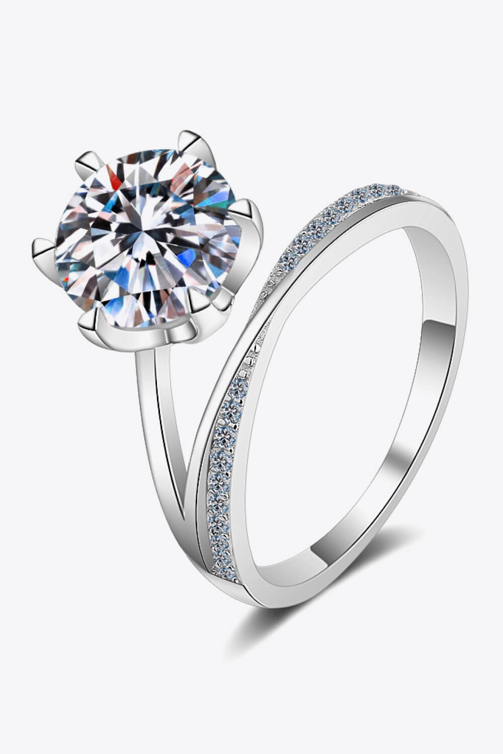 3 Carat Moissanite 6-Prong Ring Ti Amo I love you