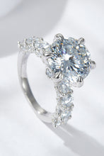 Load image into Gallery viewer, 3-Carat Moissanite Platinum-Plated Side Stone Ring - Only Sizes 5,6, 8 Ti Amo I love you
