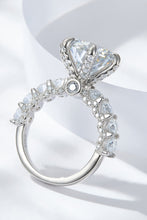 Load image into Gallery viewer, 3-Carat Moissanite Platinum-Plated Side Stone Ring - Only Sizes 5,6, 8 Ti Amo I love you
