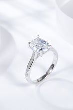 Load image into Gallery viewer, 3 Carat Moissanite Platinum-Plated Side Stone Ring Ti Amo I love you
