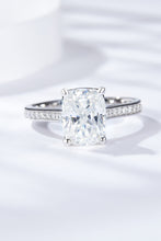 Load image into Gallery viewer, 3 Carat Moissanite Platinum-Plated Side Stone Ring Ti Amo I love you
