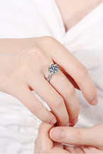 Load image into Gallery viewer, 3 Carat Moissanite Rhodium-Plated Side Stone Ring Ti Amo I love you
