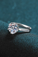 Load image into Gallery viewer, 3 Carat Moissanite Rhodium-Plated Side Stone Ring Ti Amo I love you
