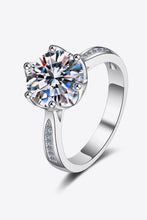 Load image into Gallery viewer, 3 Carat Moissanite Rhodium-Plated Side Stone Ring Ti Amo I love you
