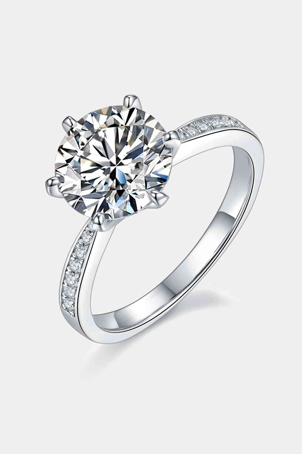 3 Carat Moissanite Side Stone Ring Ti Amo I love you