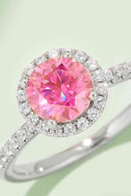 Load image into Gallery viewer, 3 Colors - 1 Carat Moissanite 925 Sterling Silver Halo Ring Ti Amo I love you
