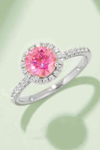 Load image into Gallery viewer, 3 Colors - 1 Carat Moissanite 925 Sterling Silver Halo Ring Ti Amo I love you
