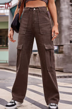 Load image into Gallery viewer, 3 Colors - Buttoned High Waist Loose Fit Jeans Ti Amo I love you
