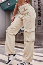 Load image into Gallery viewer, 3 Colors - Buttoned Knee Pockets Loose Fit Jeans Ti Amo I love you
