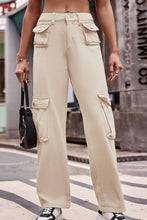 Load image into Gallery viewer, 3 Colors - Buttoned Knee Pockets Loose Fit Jeans Ti Amo I love you
