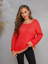 Load image into Gallery viewer, 3 Colors - Chevron - Round Neck Long Sleeve Sweater Ti Amo I love you
