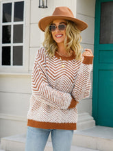 Load image into Gallery viewer, 3 Colors - Chevron - Round Neck Long Sleeve Sweater Ti Amo I love you
