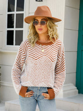 Load image into Gallery viewer, 3 Colors - Chevron - Round Neck Long Sleeve Sweater Ti Amo I love you
