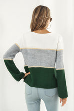 Load image into Gallery viewer, 3 Colors - Color Block Horizontal Ribbing Sweater Ti Amo I love you
