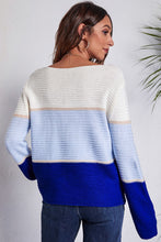 Load image into Gallery viewer, 3 Colors - Color Block Horizontal Ribbing Sweater Ti Amo I love you
