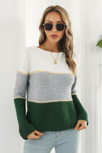 Load image into Gallery viewer, 3 Colors - Color Block Horizontal Ribbing Sweater Ti Amo I love you
