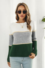 Load image into Gallery viewer, 3 Colors - Color Block Horizontal Ribbing Sweater Ti Amo I love you
