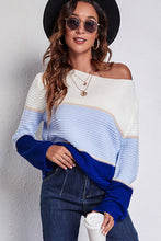 Load image into Gallery viewer, 3 Colors - Color Block Horizontal Ribbing Sweater Ti Amo I love you
