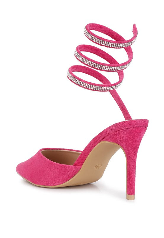 3 Colors - Elvira Rhinestone Embellished Strap Up Sandals - Sizes 5-10 Ti Amo I love you