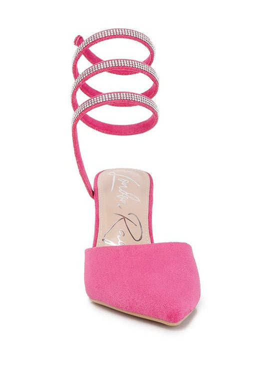 3 Colors - Elvira Rhinestone Embellished Strap Up Sandals - Sizes 5-10 Ti Amo I love you