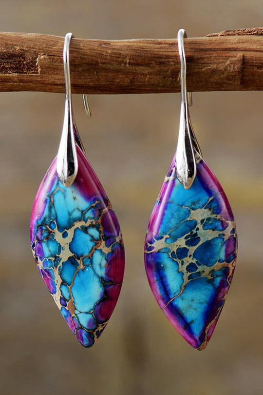 3 Colors - Handmade Natural Stone Dangle Earrings Ti Amo I love you