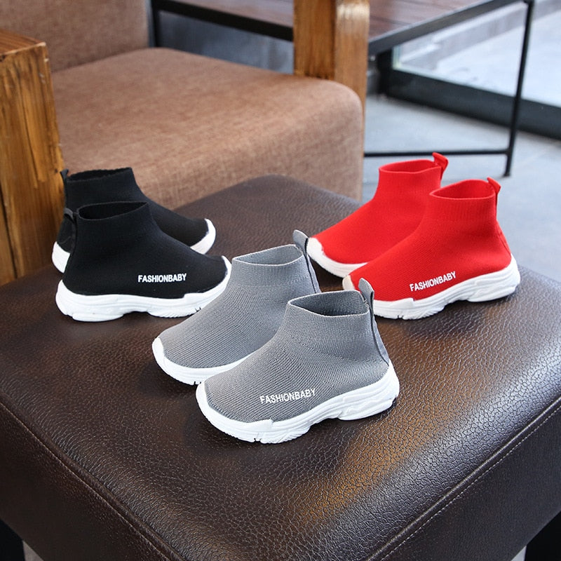 3 Colors - Kids - Boys / Girls - Childrens Autumn Winter Sneakers - Casual Slip-on Breathable Sock Shoes - Non-slip Snow Boots - Sport Shoes Ti Amo I love you