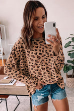 Load image into Gallery viewer, 3 Colors - Leopard Animal Print Stitching Loose Long Sleeve Top - Sizes S-XL Ti Amo I love you
