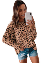 Load image into Gallery viewer, 3 Colors - Leopard Animal Print Stitching Loose Long Sleeve Top - Sizes S-XL Ti Amo I love you
