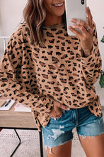 Load image into Gallery viewer, 3 Colors - Leopard Animal Print Stitching Loose Long Sleeve Top - Sizes S-XL Ti Amo I love you
