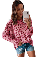 Load image into Gallery viewer, 3 Colors - Leopard Animal Print Stitching Loose Long Sleeve Top - Sizes S-XL Ti Amo I love you
