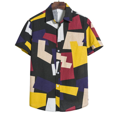 3 Colors - Mens Geometric Pattern Shirt- Sizes S-2XL Ti Amo I love you