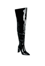 Load image into Gallery viewer, 3 Colors - Minkles Patent Pu Statement Block Heel Long Boots - Sizes 5-10 Ti Amo I love you
