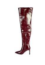 Load image into Gallery viewer, 3 Colors - Minkles Patent Pu Statement Block Heel Long Boots - Sizes 5-10 Ti Amo I love you
