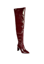 Load image into Gallery viewer, 3 Colors - Minkles Patent Pu Statement Block Heel Long Boots - Sizes 5-10 Ti Amo I love you
