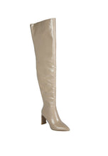 Load image into Gallery viewer, 3 Colors - Minkles Patent Pu Statement Block Heel Long Boots - Sizes 5-10 Ti Amo I love you
