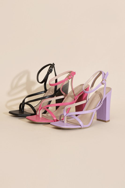 3 Colors - Nile - Thong Strappy Heels - Sizes 5.5-10 Ti Amo I love you