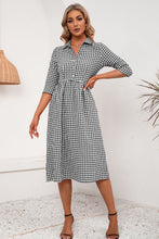 Load image into Gallery viewer, 3 Colors - Plaid Collared Neck Midi Dress - Sizes S-XL Ti Amo I love you
