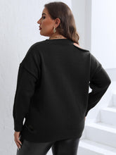 Load image into Gallery viewer, 3 Colors - Plus Size Cutout V-Neck Sweater - Sizes 1X-3X Ti Amo I love you
