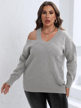 Load image into Gallery viewer, 3 Colors - Plus Size Cutout V-Neck Sweater - Sizes 1X-3X Ti Amo I love you
