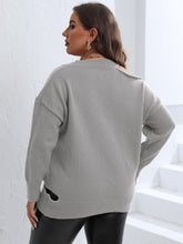 Load image into Gallery viewer, 3 Colors - Plus Size Cutout V-Neck Sweater - Sizes 1X-3X Ti Amo I love you
