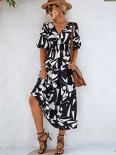 Load image into Gallery viewer, 3 Colors - Printed Surplice Balloon Sleeve Dress - Sizes S-XL Ti Amo I love you
