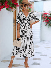 Load image into Gallery viewer, 3 Colors - Printed Surplice Balloon Sleeve Dress - Sizes S-XL Ti Amo I love you
