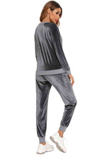 Load image into Gallery viewer, 3 Colors - Round Neck Long Sleeve Loungewear Set with Pockets Ti Amo I love you
