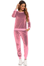 Load image into Gallery viewer, 3 Colors - Round Neck Long Sleeve Loungewear Set with Pockets Ti Amo I love you
