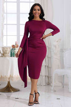 Load image into Gallery viewer, 3 Colors - Tie Detail Round Neck Midi Dress Ti Amo I love you
