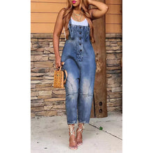 Load image into Gallery viewer, 3 Colors - Womens Casual Siamese Suspender Jeans Women - Sizes S-3XL Ti Amo I love you
